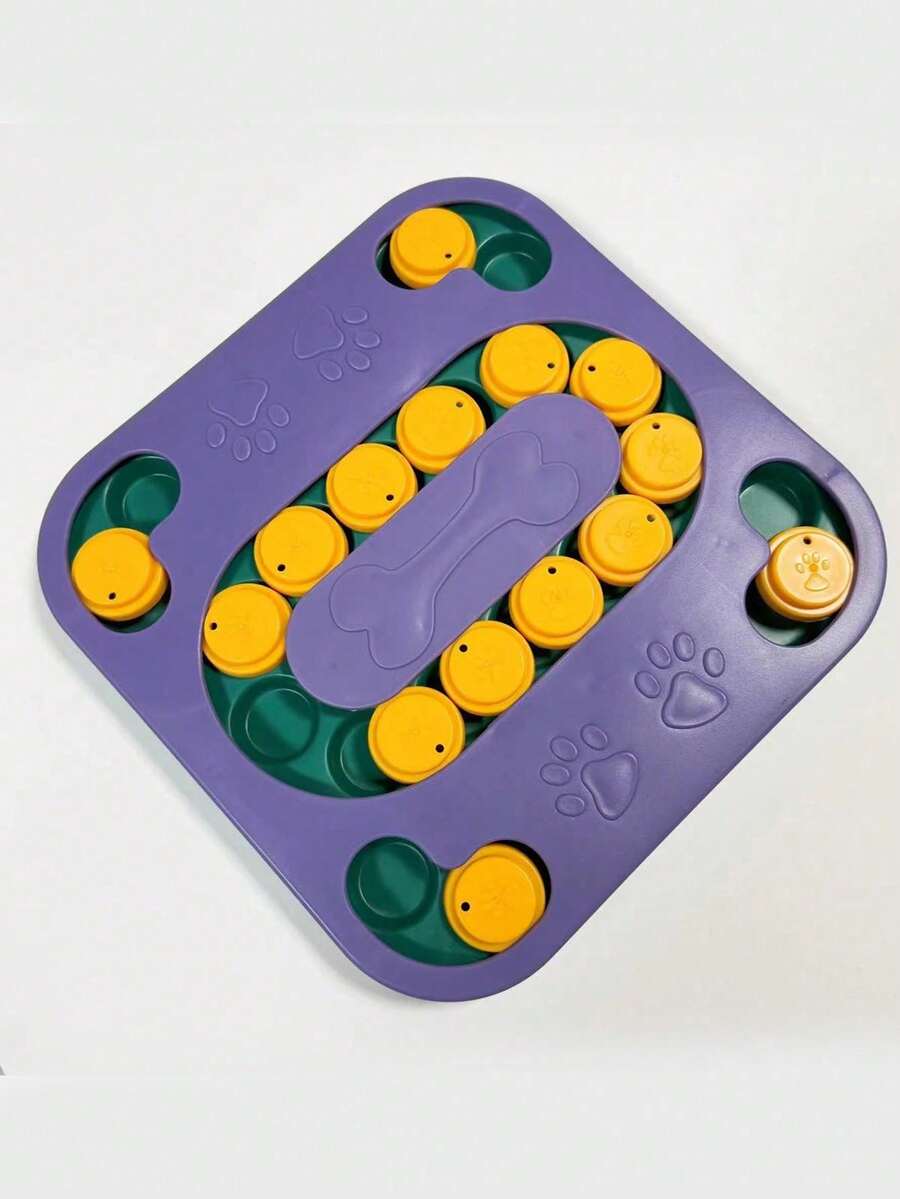 Multicolor PP plastic interactive dog puzzle slow feeder bowl for dogs and cats.