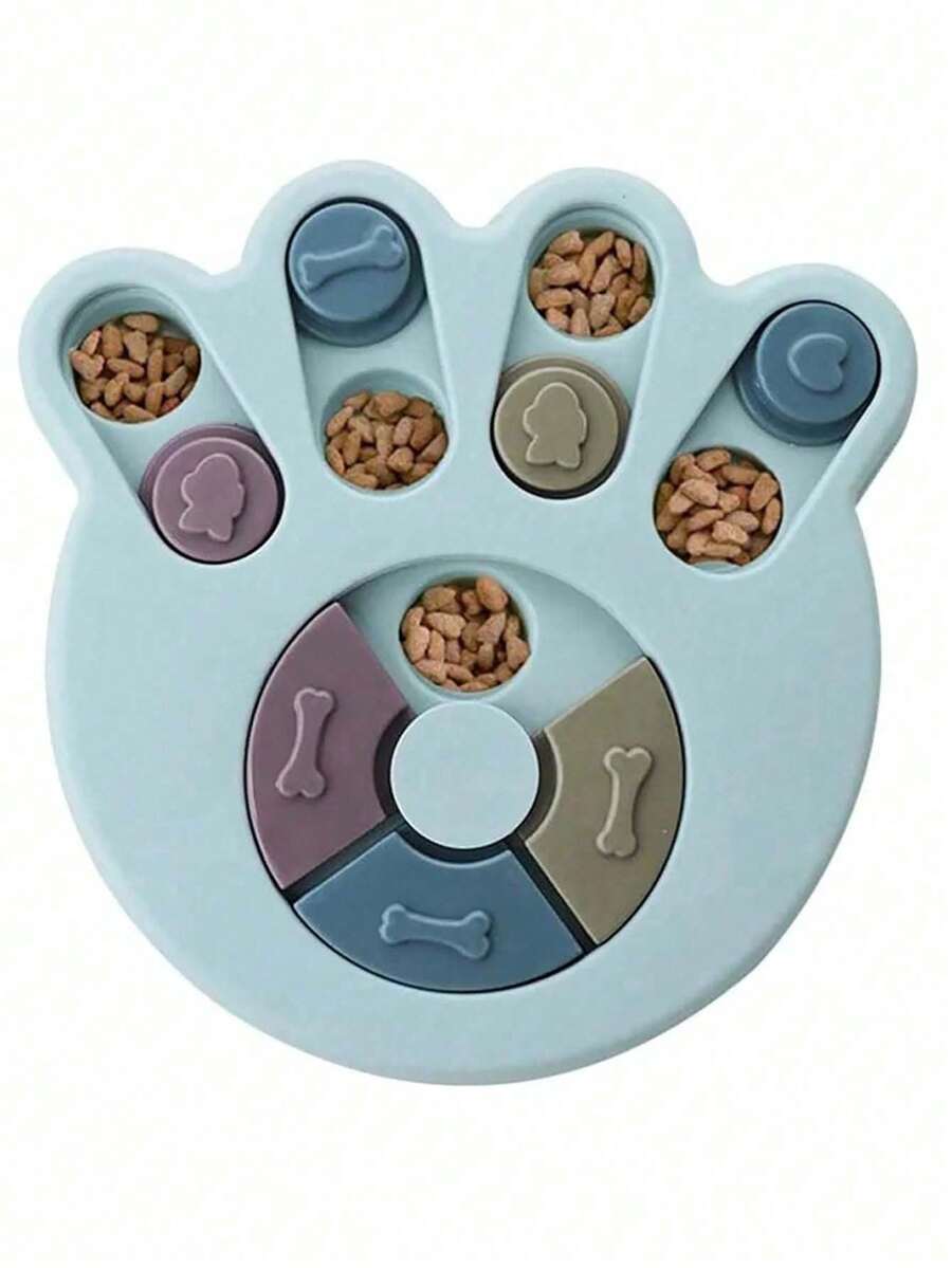 Multicolor PP plastic interactive dog puzzle slow feeder bowl for dogs and cats.