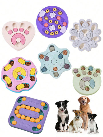 Multicolor PP plastic interactive dog puzzle slow feeder bowl for dogs and cats.