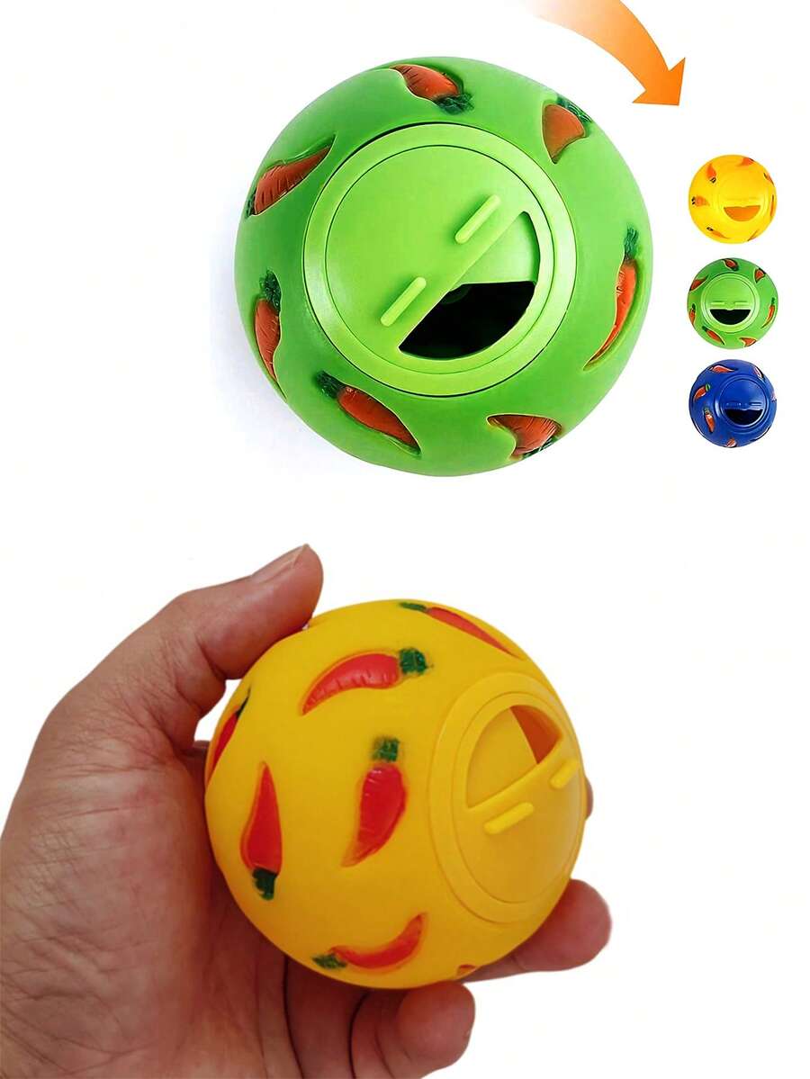 Multicolor small pet toy set featuring a carrot-shaped slow feeder food dispenser and an expandable telescopic play tunnel made of Polyvinyl Chloride for hamsters, bunnies, ferrets, and sugar gliders.