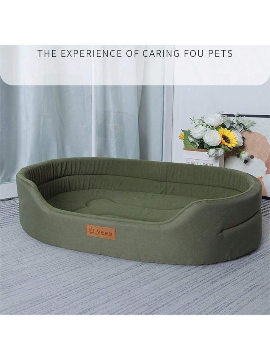 Semi-enclosed washable polyester pet bed suitable for cats and dogs