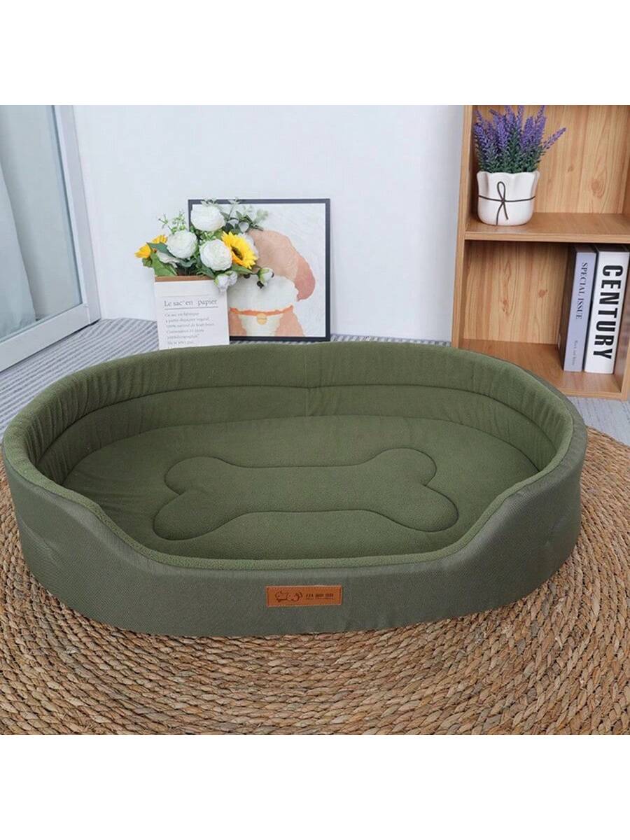 Semi-enclosed washable polyester pet bed suitable for cats and dogs
