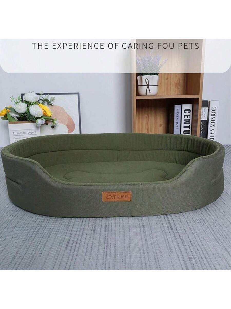 Semi-enclosed washable polyester pet bed suitable for cats and dogs