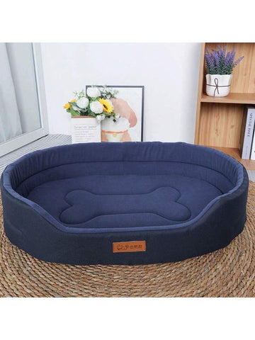 Semi-enclosed washable polyester pet bed suitable for cats and dogs