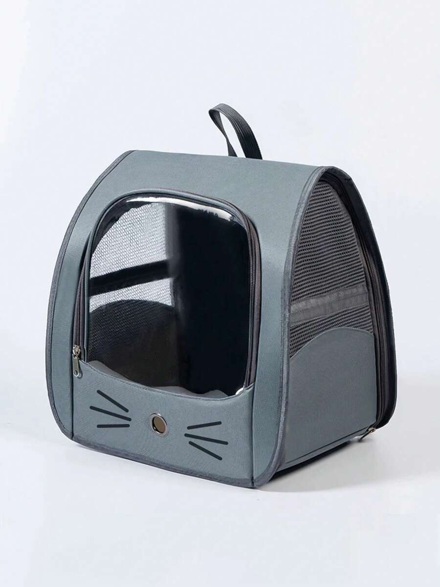 Multicolor Oxford cloth transparent breathable pet carrier backpack for carrying small dogs and cats up to 5.5kg.