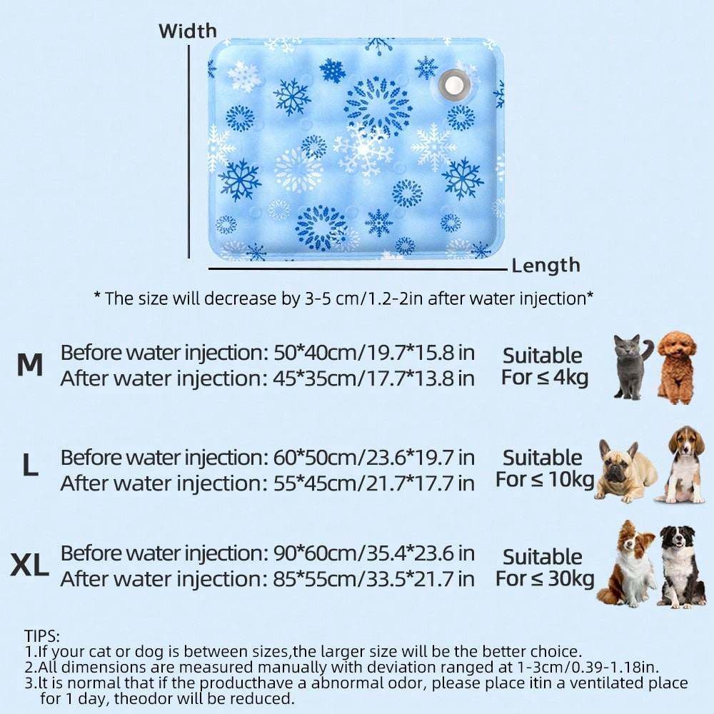 1pc Pet Hydrating Cooling Mat, Summer Pet Cooling Pad, Water-Filled Cooling Mat For Dog/Cat Bed, Suitable For Medium/Small Pets, Variety Of Colors Available, Enhanced Cooling Effect With Dry Ice Powder