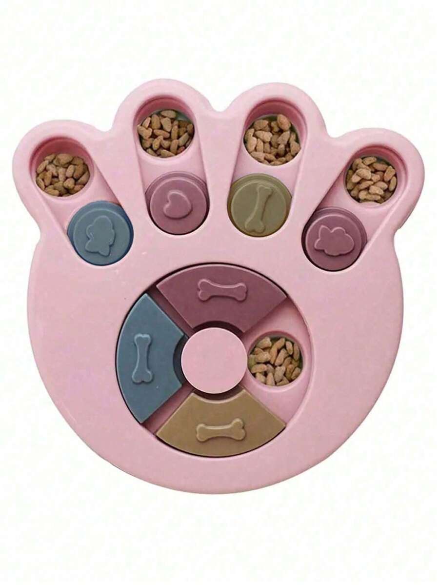 Multicolor PP plastic interactive dog puzzle slow feeder bowl for dogs and cats.