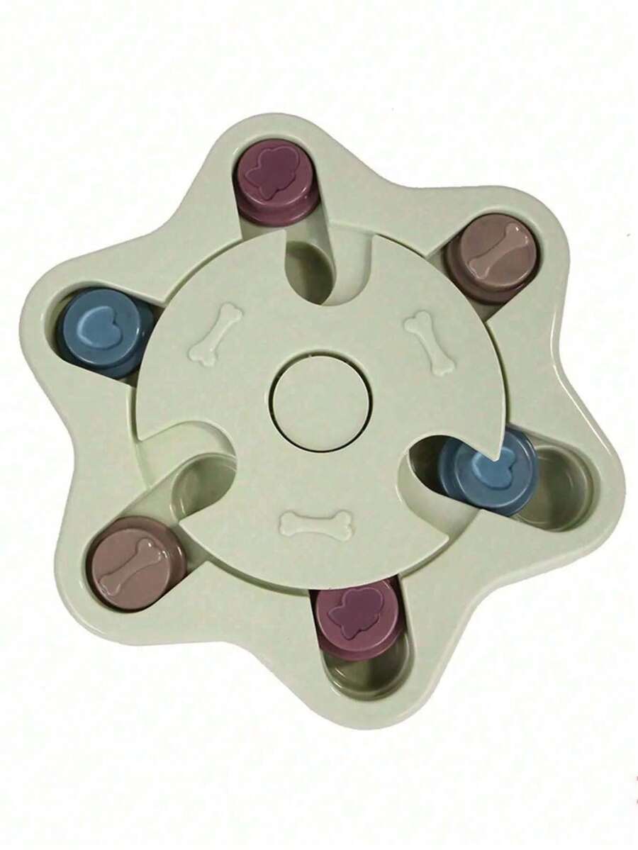 Multicolor PP plastic interactive dog puzzle slow feeder bowl for dogs and cats.