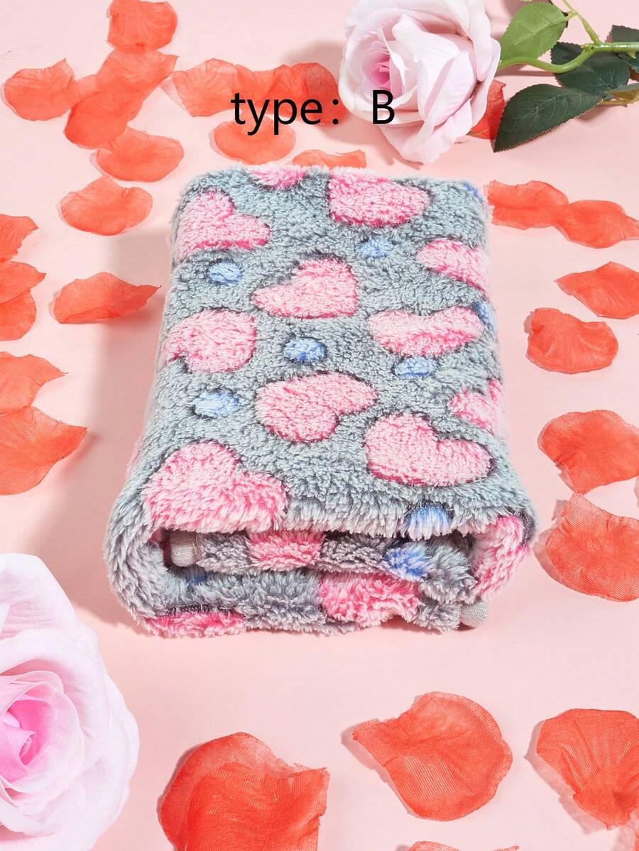 Thickened grey pet bed mat with pink star pattern designed for small and medium cats and dogs