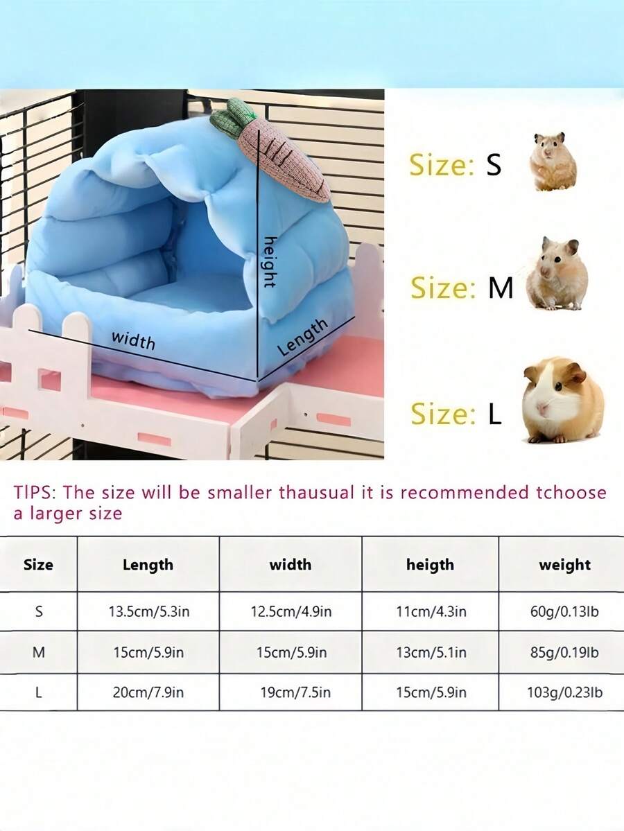 Multicolor flower branch print hamster hammock and heating pet nest bed hanging inside a cage for small pets like hamsters, squirrels, and hedgehogs.