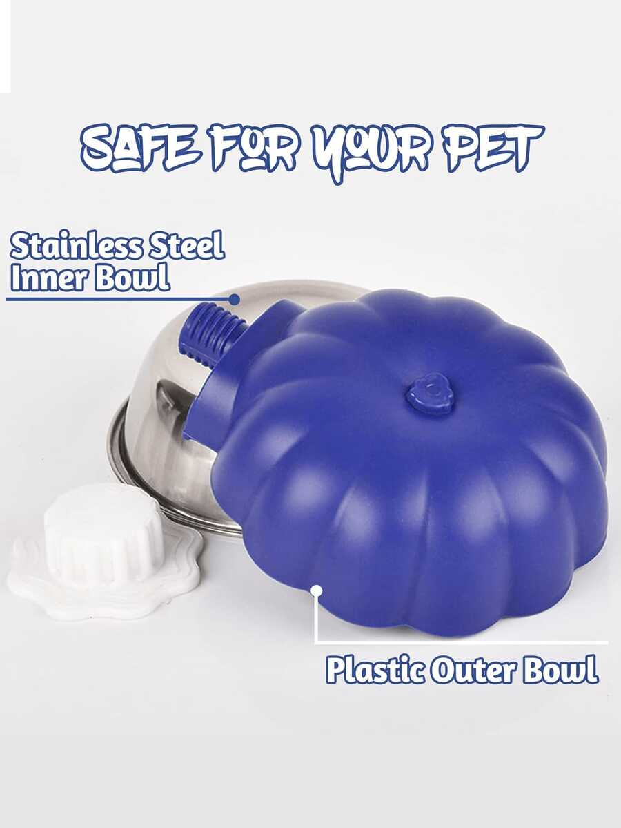 Blue detachable pet cage hanging food and water bowl with safety lid for small animals like hamsters and rats