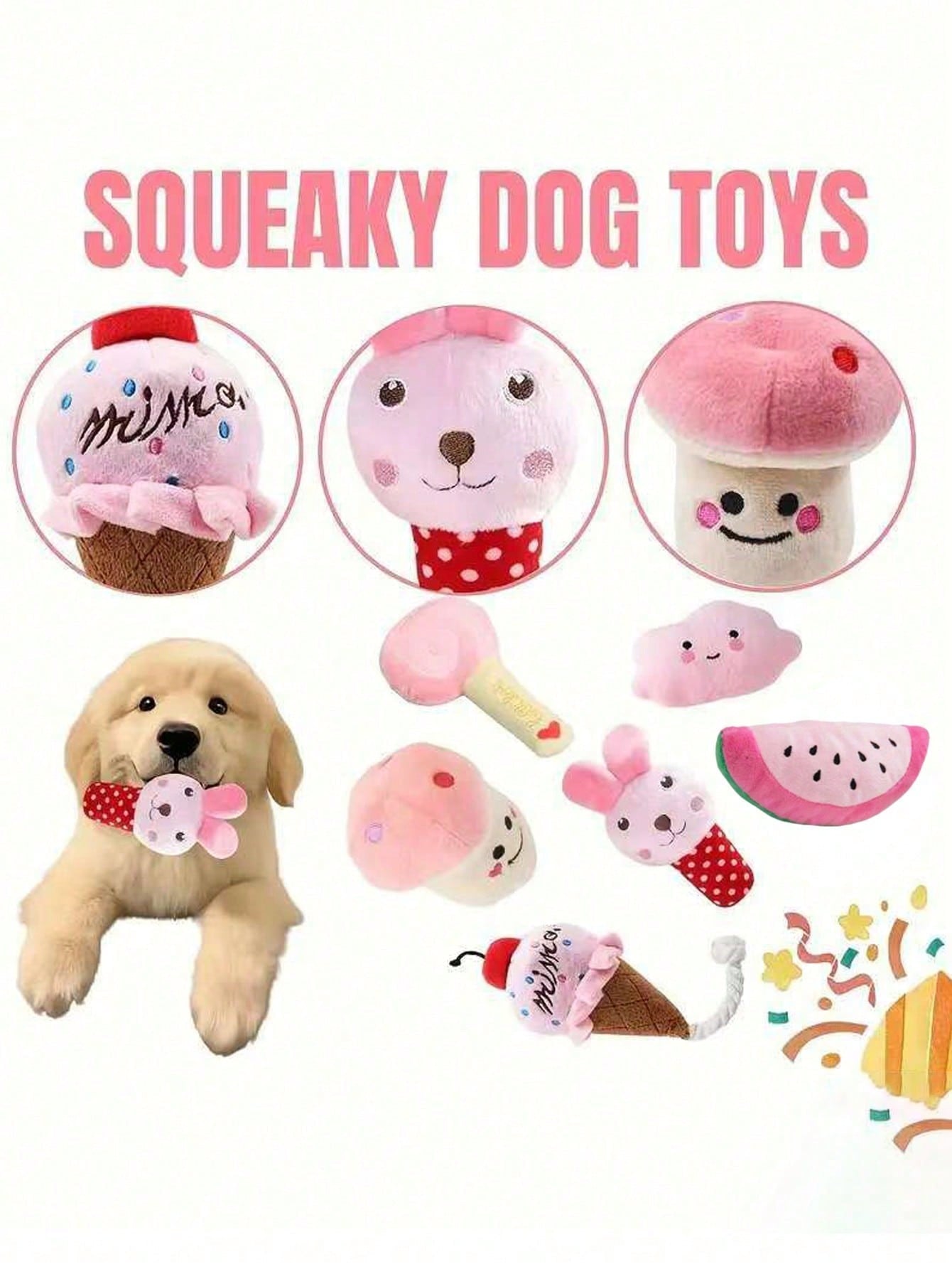 1pc/2pcs/3pcs/4pcs/5pcs/7pcs Pet Chew Toy Set, Dog Toy Set, Teething Toy Set Suitable For Small To Medium Dogs, Durable TPR And Squeaky Chew Toy Series, Interactive Toys, Dog Health Training Toy Kit