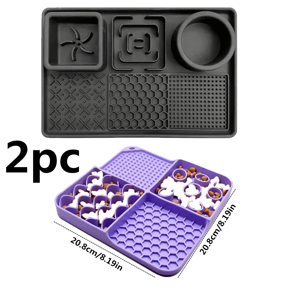 Multicolor silicone pet lick mat slow feeder with suction cups designed for dogs and cats