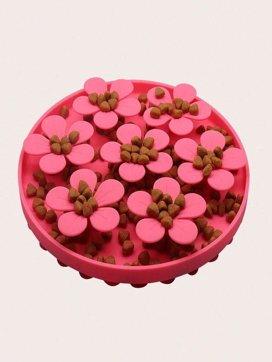 Multicolor silicone pet lick plate with suction cup design and animal plant patterns for dogs and cats