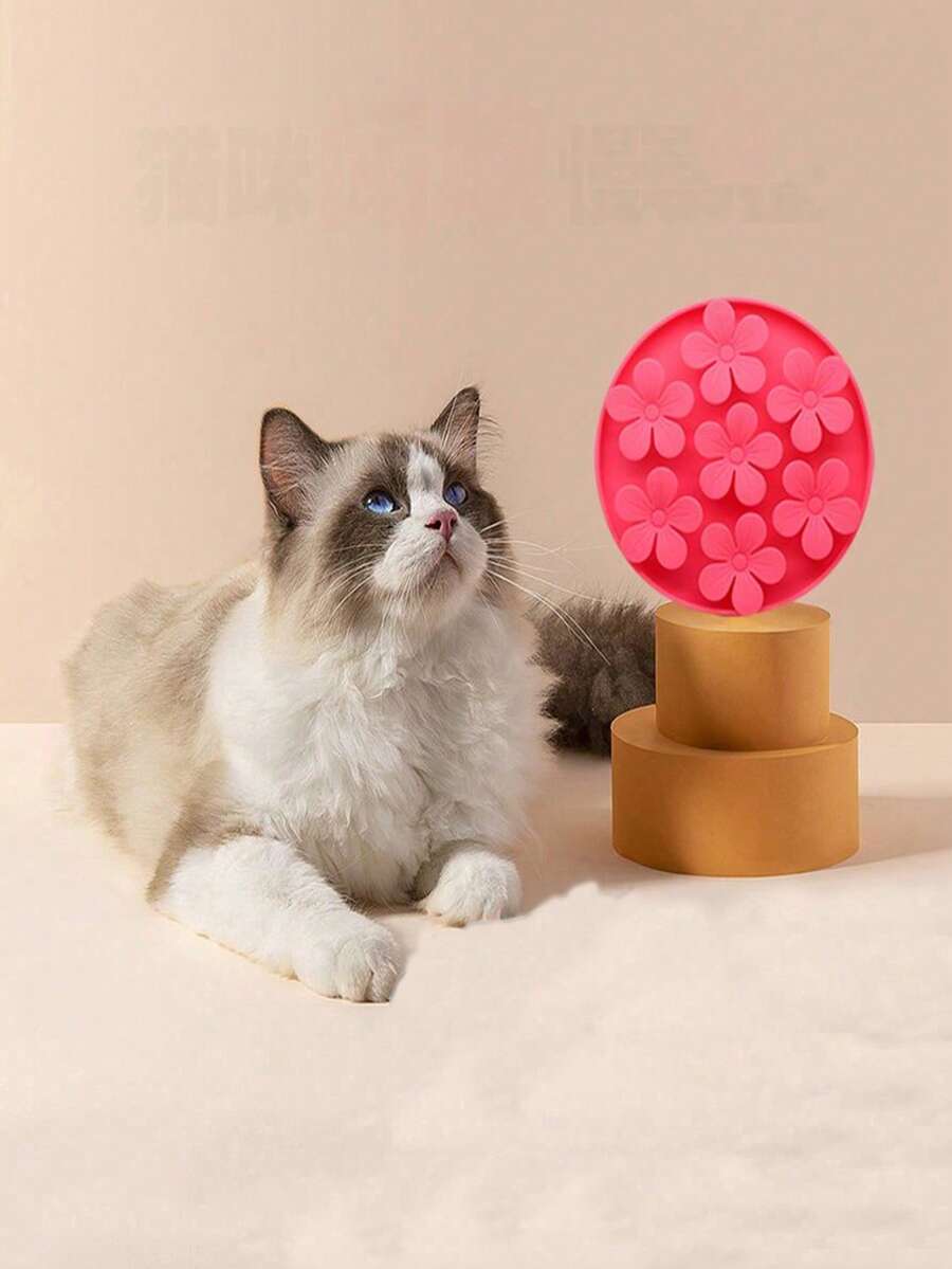 Multicolor silicone pet lick plate with suction cup design and animal plant patterns for dogs and cats