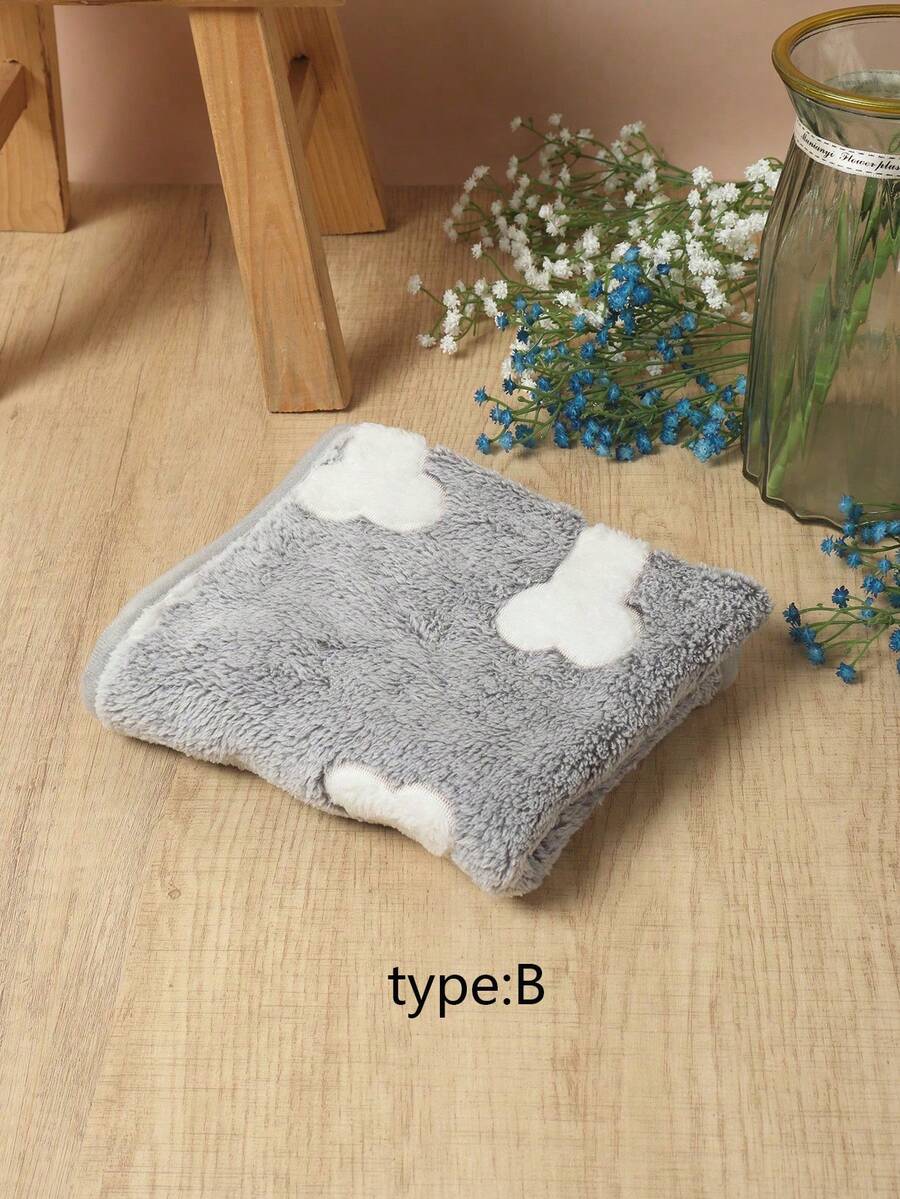Thickened grey pet bed mat with pink star pattern designed for small and medium cats and dogs