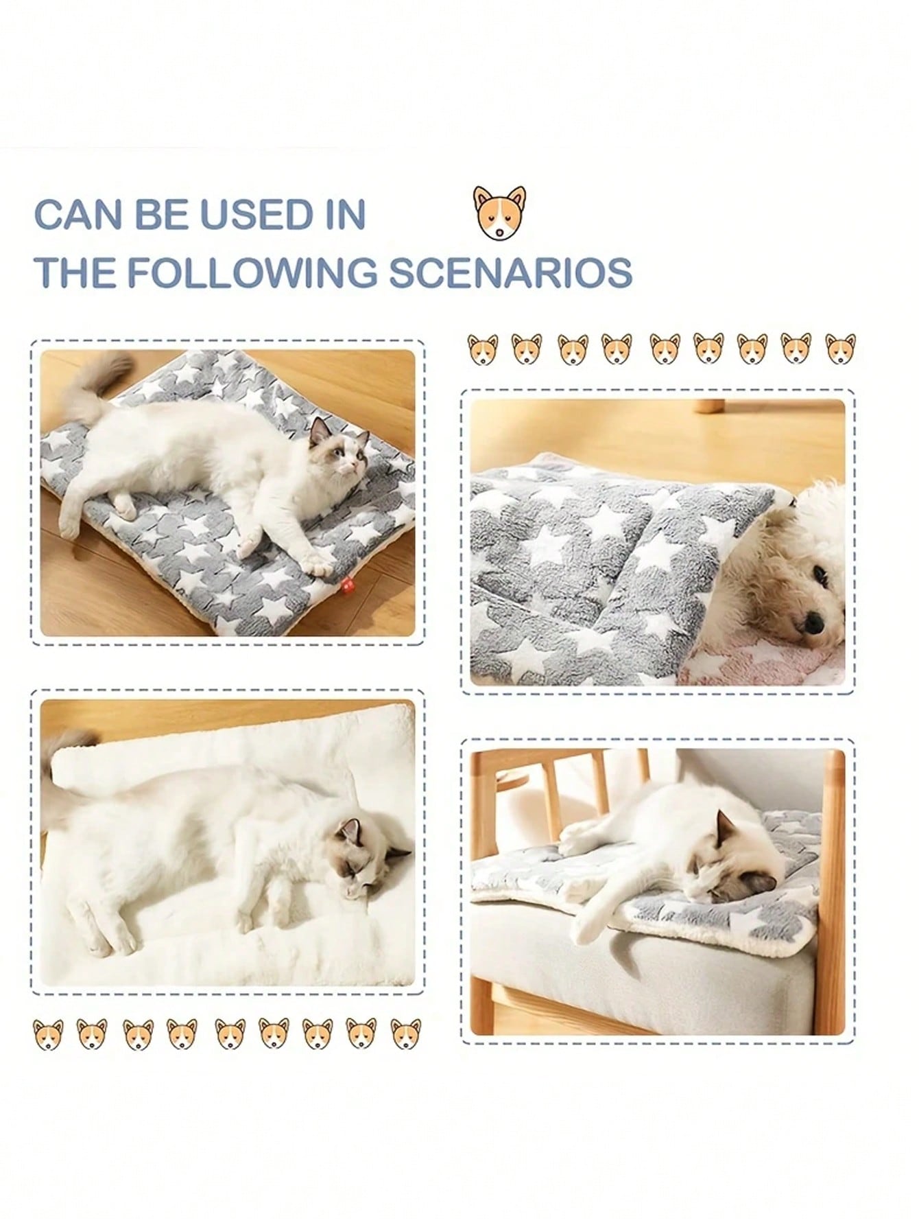 1pc Soft And Comfortable Pet Mat, Made Of Flannel, Dog Bed Mat, Puppy Cat Litter Mat - Suitable For Cats And Dogs, Polyester Filled, Multi-Functional Indoor Design, Soft And Warm, Machine Washable