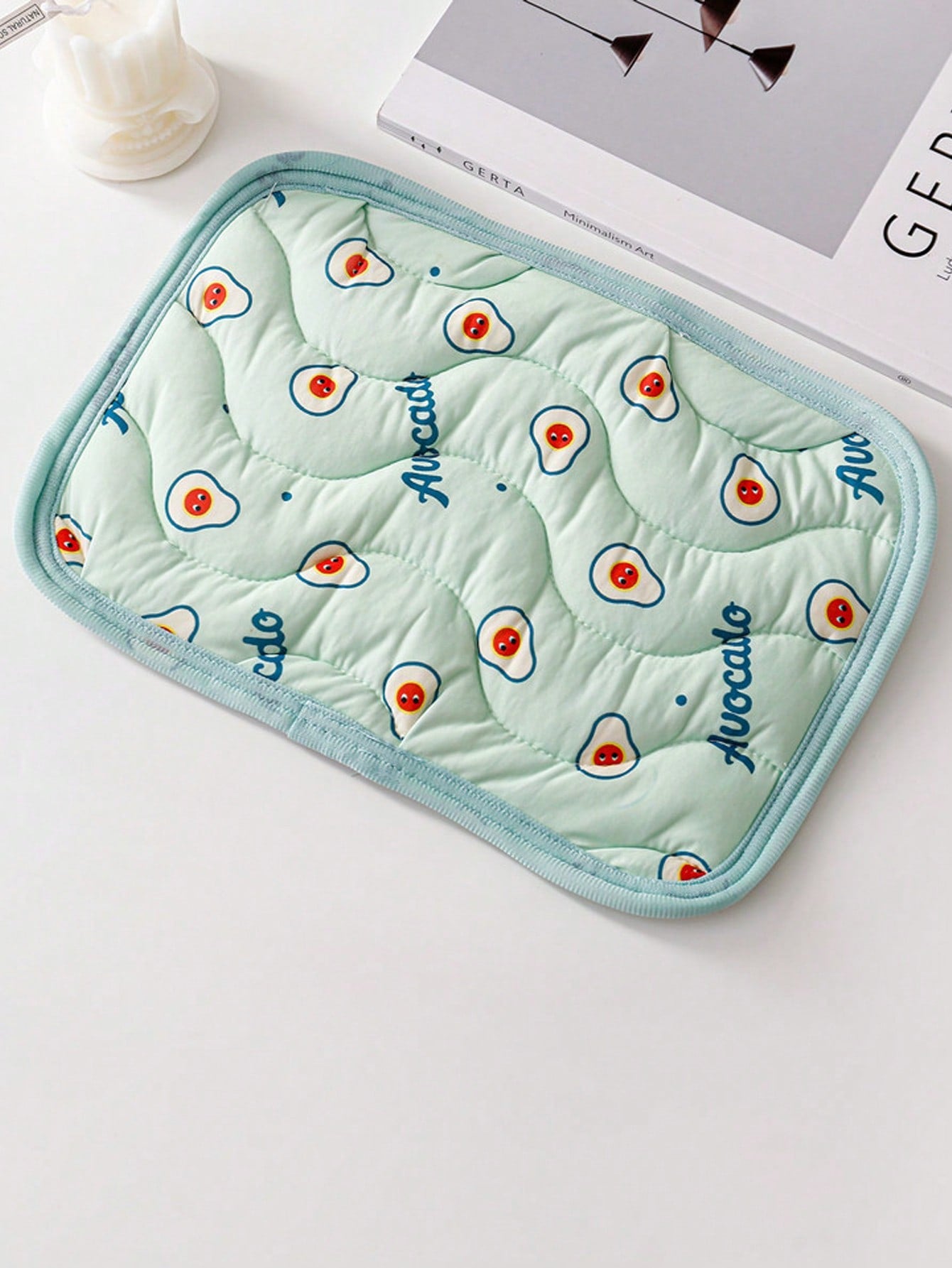 1pc Cute Fruit Pattern Pet Cooling Mat, Summer Ice Silk Breathable Anti-Slip Washable Pet Bed Mat, Essential For Small Animals Cats Dogs Rabbits, Indoor Outdoor Cage Liner