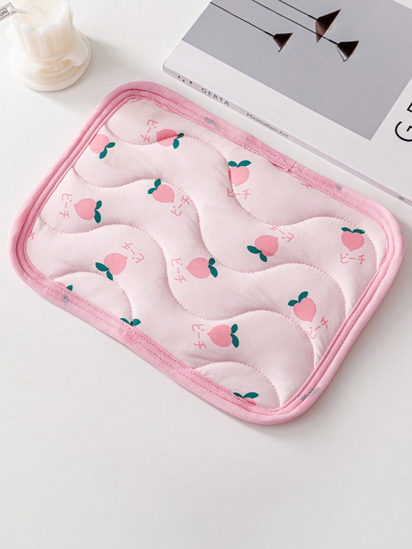 1pc Cute Fruit Pattern Pet Cooling Mat, Summer Ice Silk Breathable Anti-Slip Washable Pet Bed Mat, Essential For Small Animals Cats Dogs Rabbits, Indoor Outdoor Cage Liner
