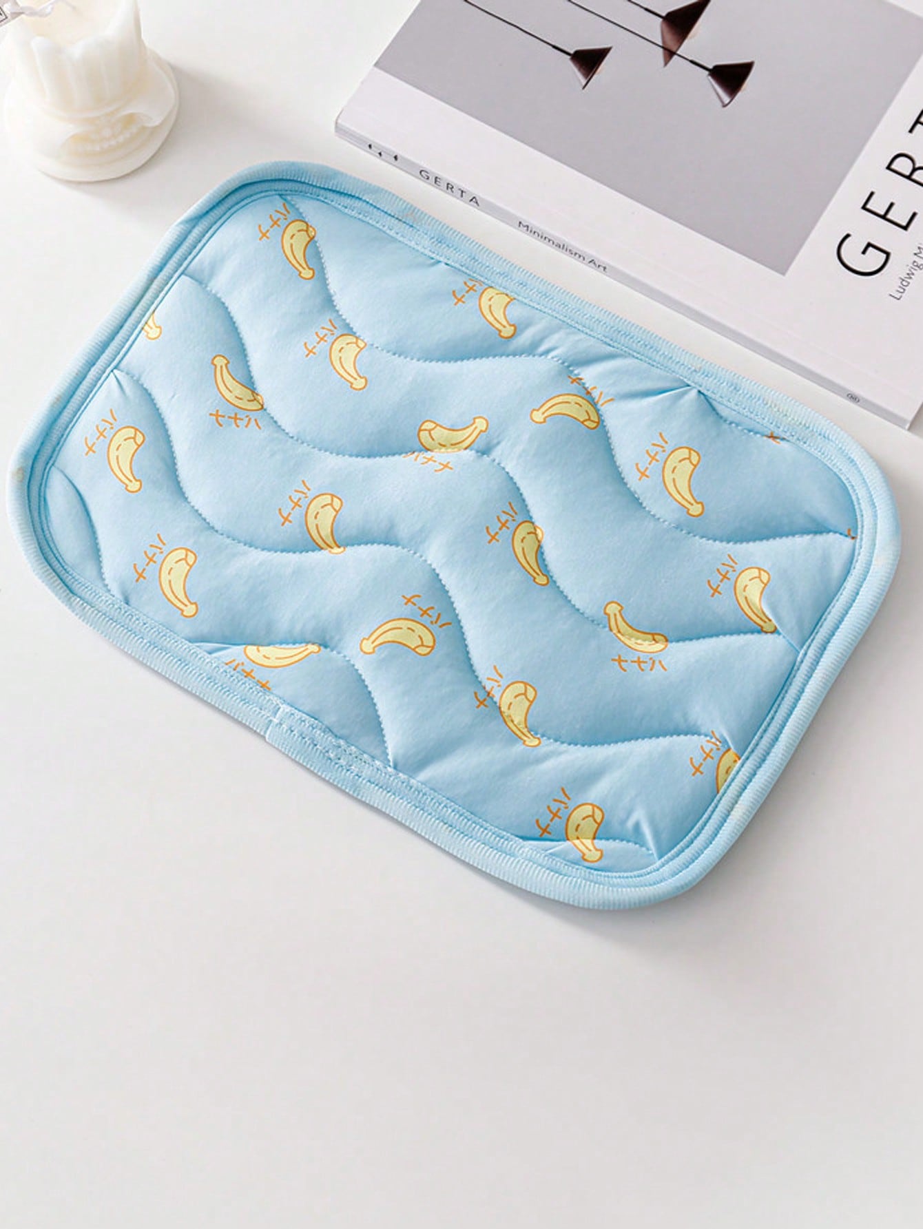 1pc Cute Fruit Pattern Pet Cooling Mat, Summer Ice Silk Breathable Anti-Slip Washable Pet Bed Mat, Essential For Small Animals Cats Dogs Rabbits, Indoor Outdoor Cage Liner