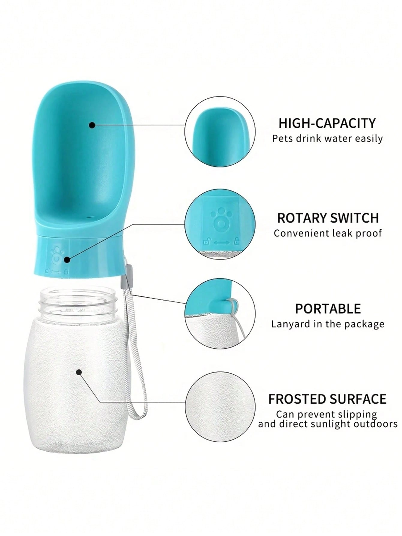 1pc Pet Outdoor Water Cup, Multifunctional Pet Water Feeder, Portable Pet Drinking Water Bottle