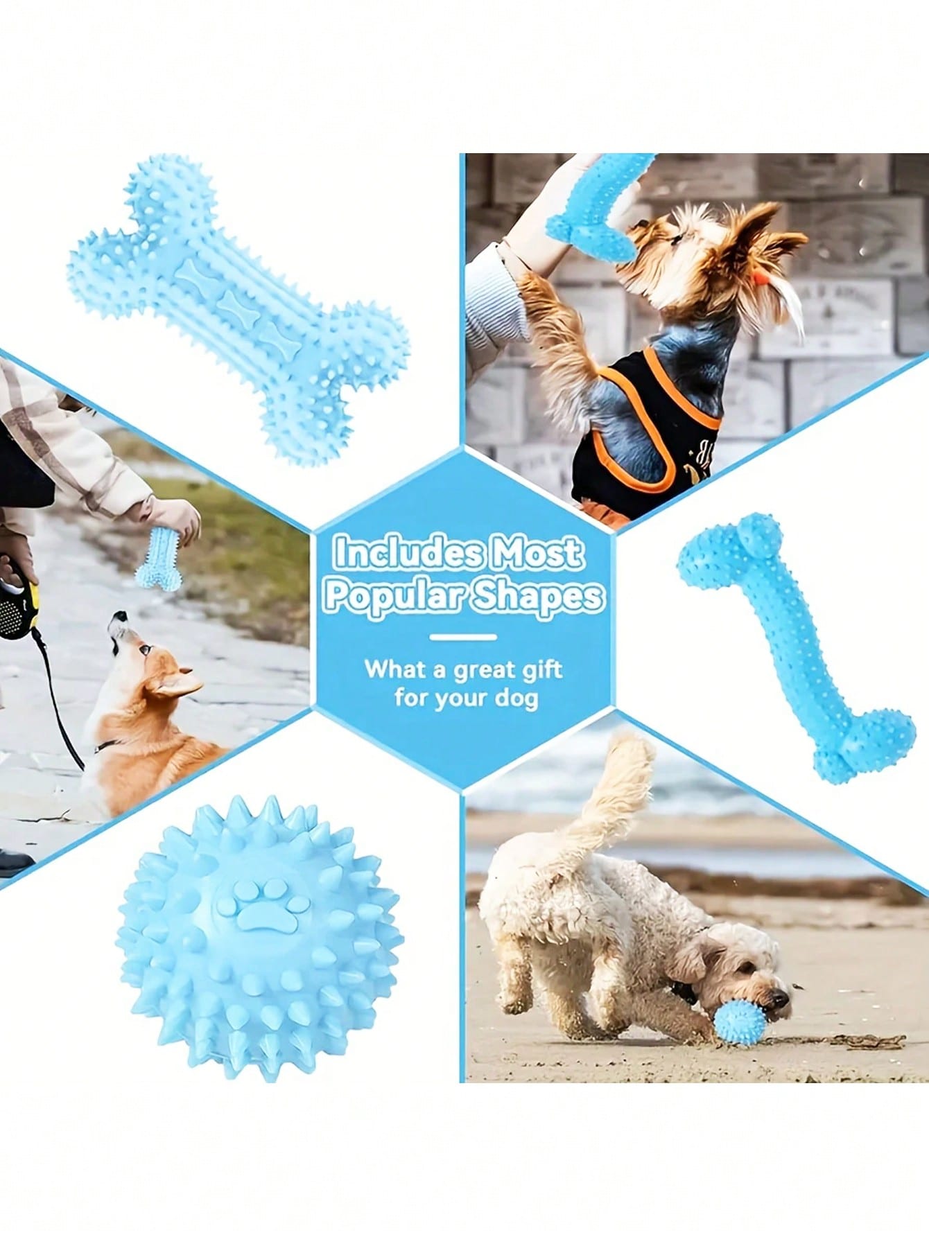 1pc/2pcs/3pcs/4pcs/5pcs/7pcs Pet Chew Toy Set, Dog Toy Set, Teething Toy Set Suitable For Small To Medium Dogs, Durable TPR And Squeaky Chew Toy Series, Interactive Toys, Dog Health Training Toy Kit