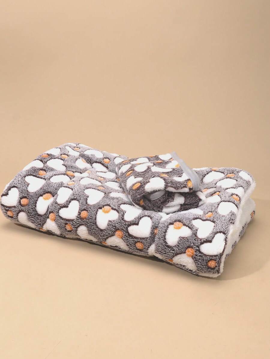 Thickened grey pet bed mat with pink star pattern designed for small and medium cats and dogs