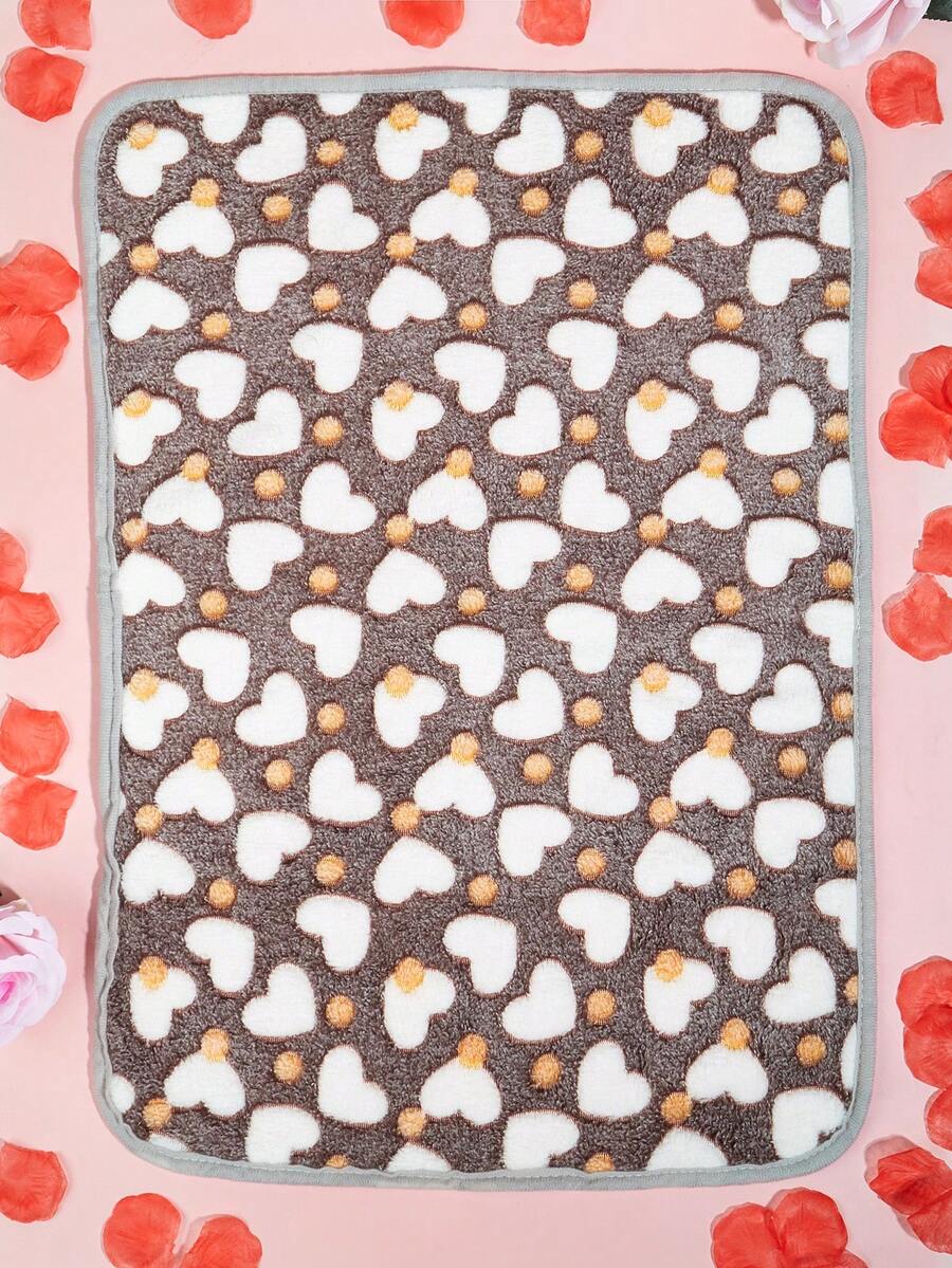 Thickened grey pet bed mat with pink star pattern designed for small and medium cats and dogs