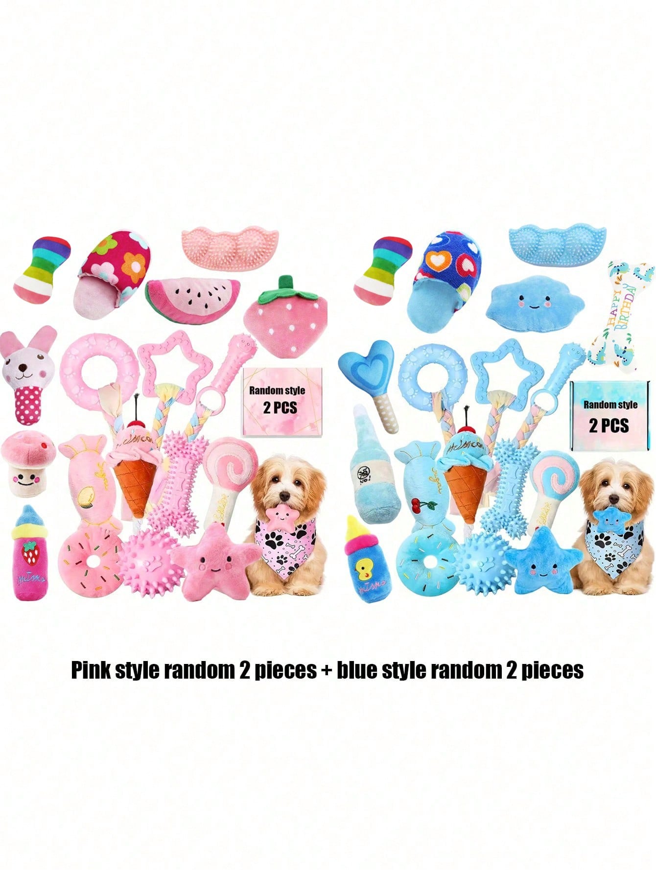 1pc/2pcs/3pcs/4pcs/5pcs/7pcs Pet Chew Toy Set, Dog Toy Set, Teething Toy Set Suitable For Small To Medium Dogs, Durable TPR And Squeaky Chew Toy Series, Interactive Toys, Dog Health Training Toy Kit