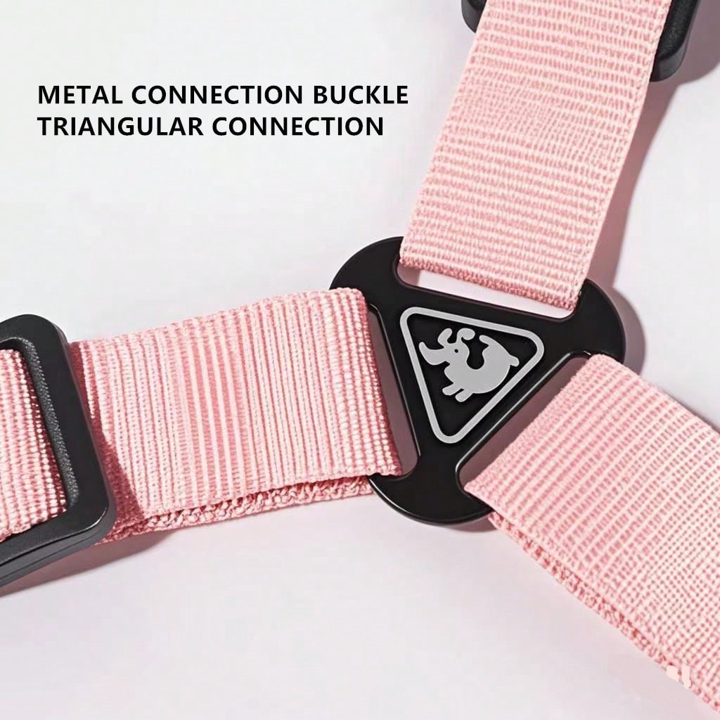 Black reflective dog leash set with adjustable polyester harness and collar, soft breathable mesh design for small and medium dogs during outdoor walks