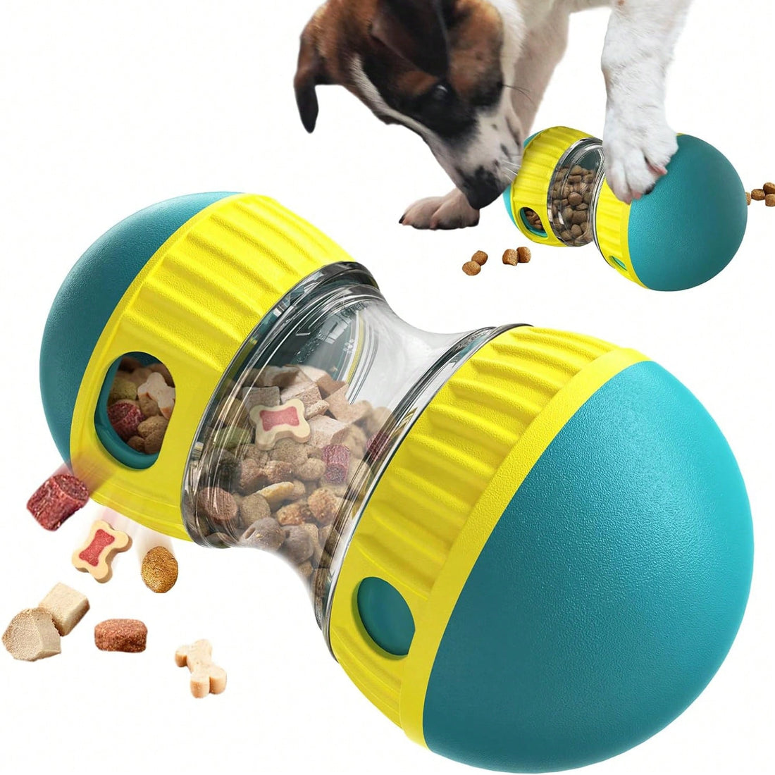 1pc Dog Puzzle Slow Feeder Toy, Rolling Treat Dispenser, Interactive Food Bowl, Keeps Dogs Entertained