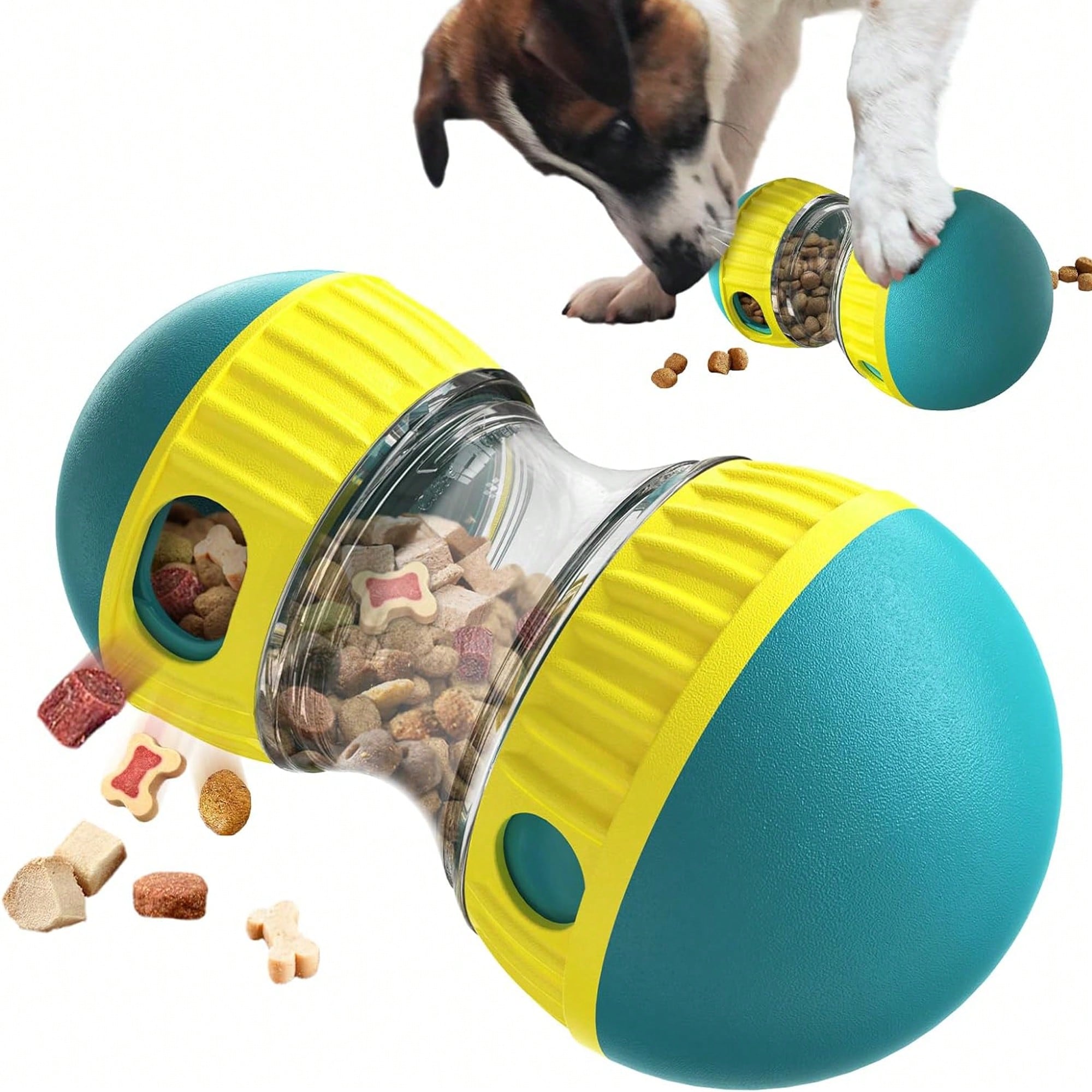 1pc Dog Puzzle Slow Feeder Toy, Rolling Treat Dispenser, Interactive Food Bowl, Keeps Dogs Entertained