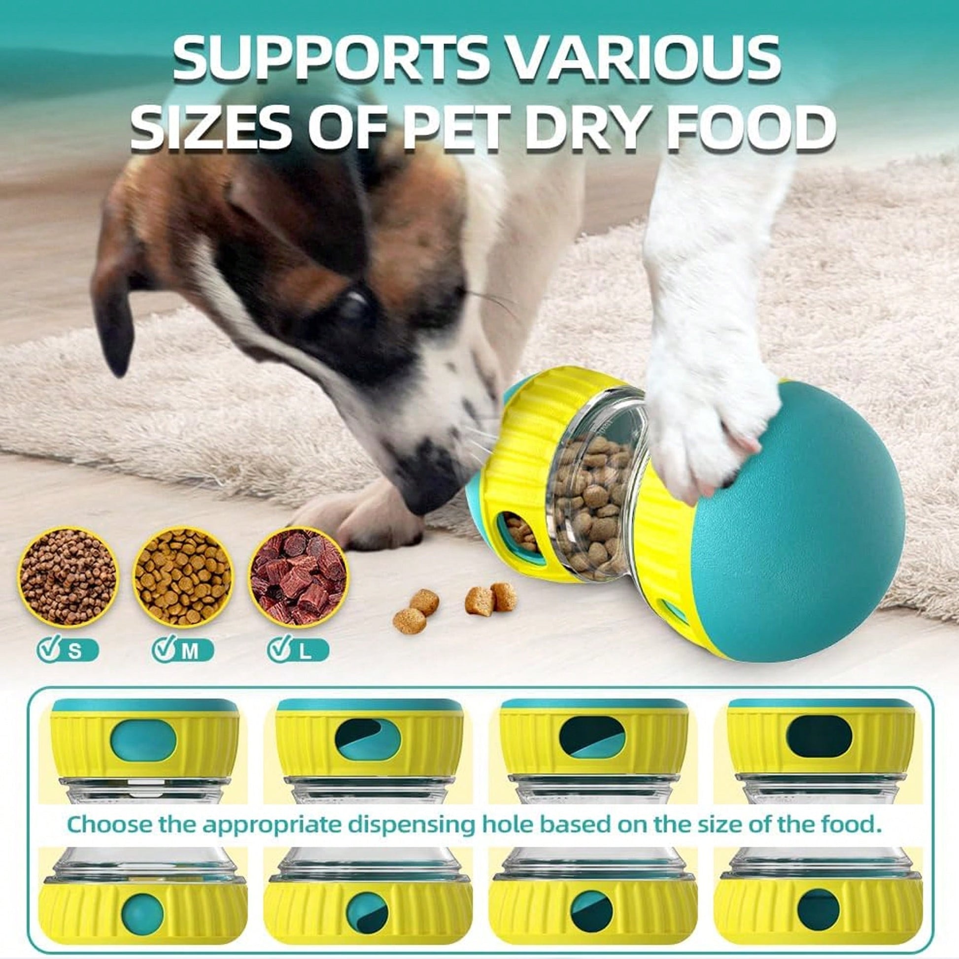 1pc Dog Puzzle Slow Feeder Toy, Rolling Treat Dispenser, Interactive Food Bowl, Keeps Dogs Entertained