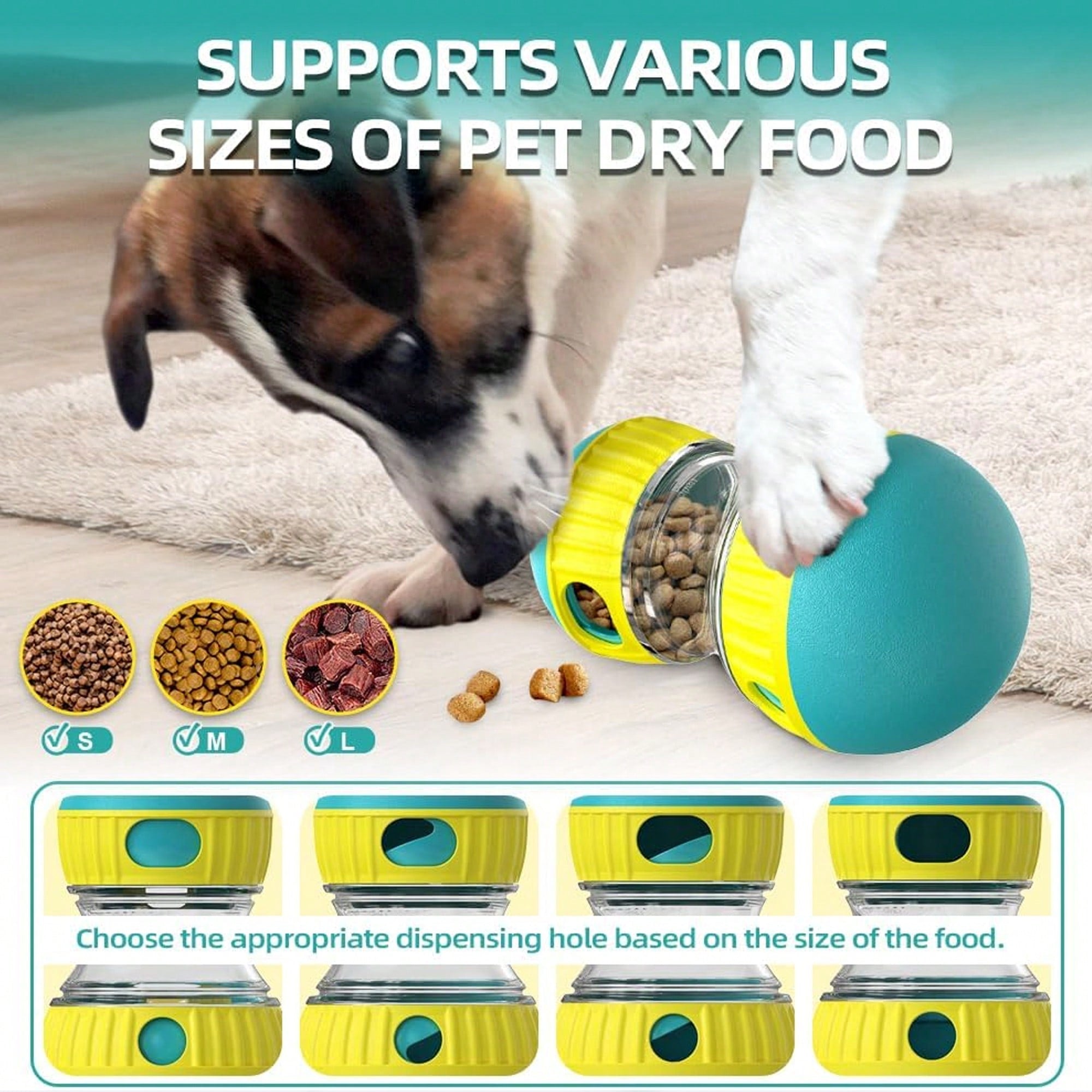 1pc Dog Puzzle Slow Feeder Toy, Rolling Treat Dispenser, Interactive Food Bowl, Keeps Dogs Entertained