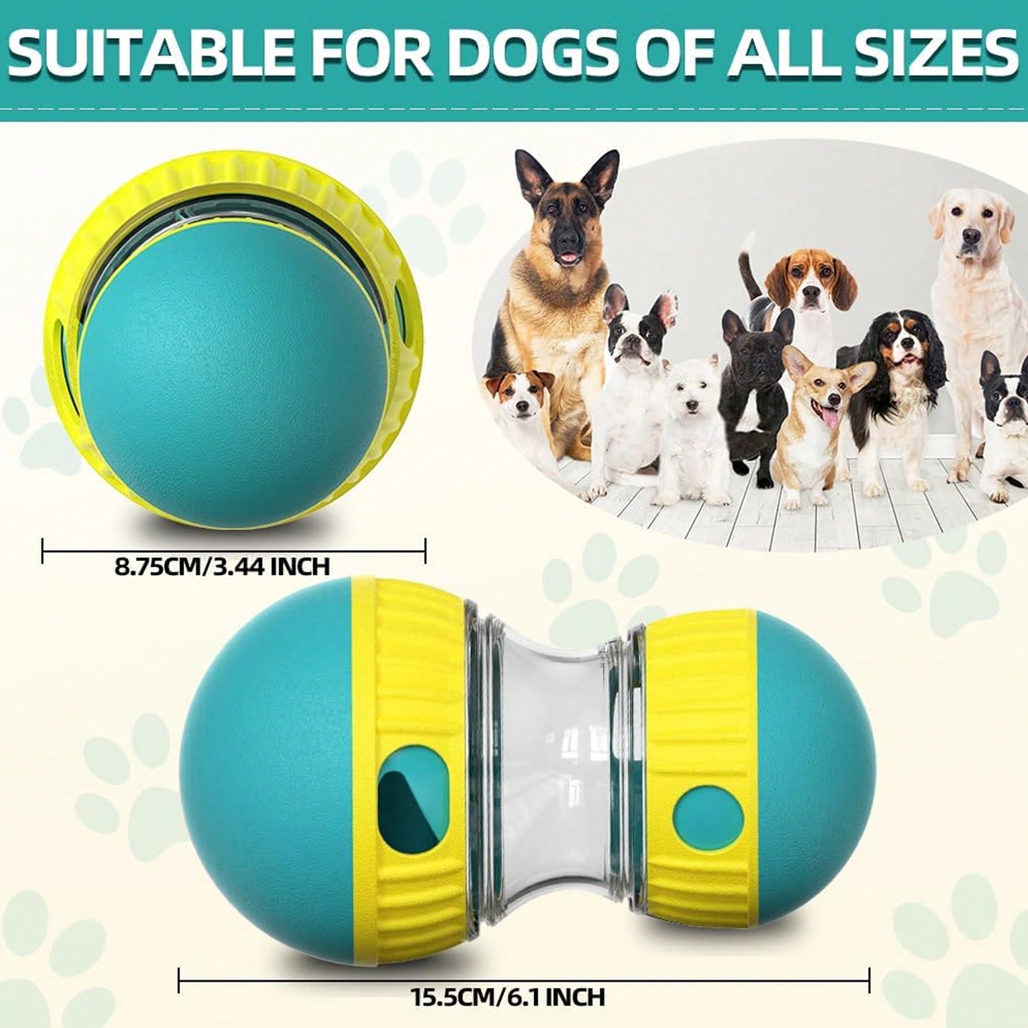 1pc Dog Puzzle Slow Feeder Toy, Rolling Treat Dispenser, Interactive Food Bowl, Keeps Dogs Entertained
