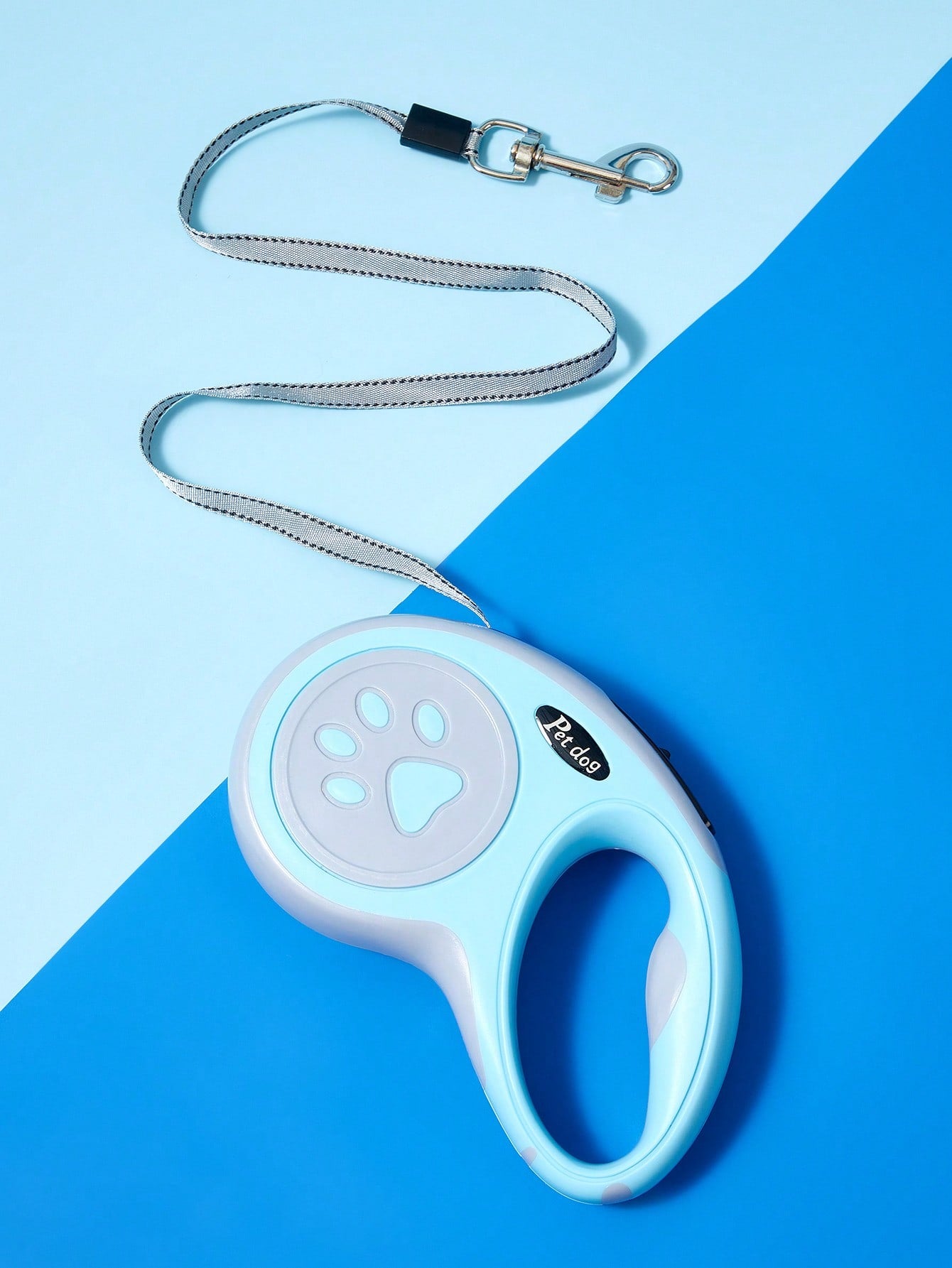 Multicolor retractable dog leash with cartoon and colorblock pattern, ABS body, available in 3m/5m length for small and medium dogs