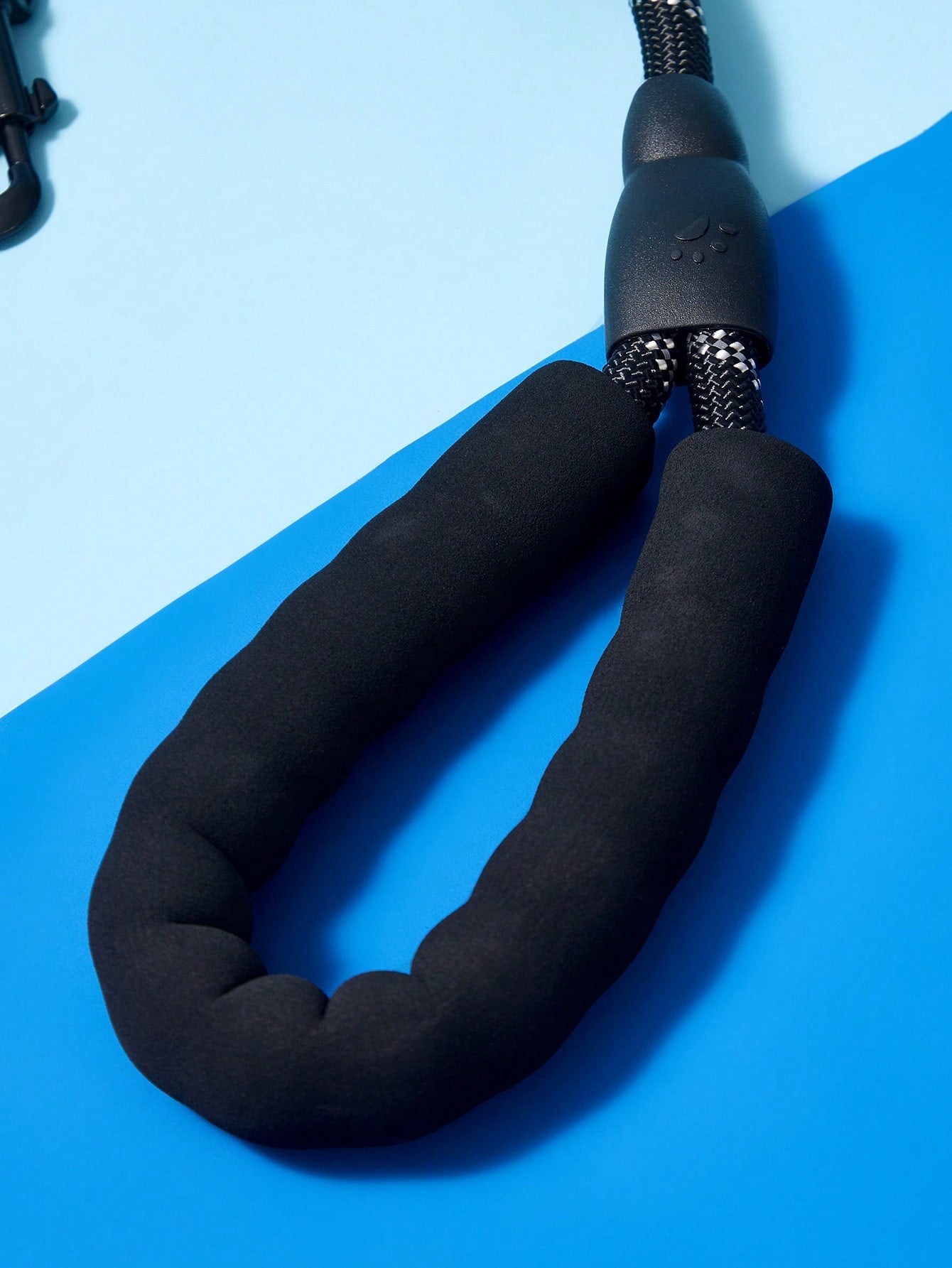 Black plain nylon reflective dog leash for outdoor walks
