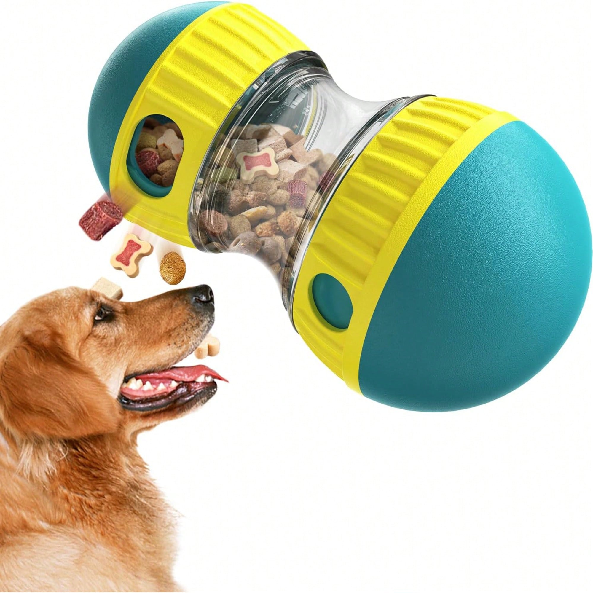 1pc Dog Puzzle Slow Feeder Toy, Rolling Treat Dispenser, Interactive Food Bowl, Keeps Dogs Entertained