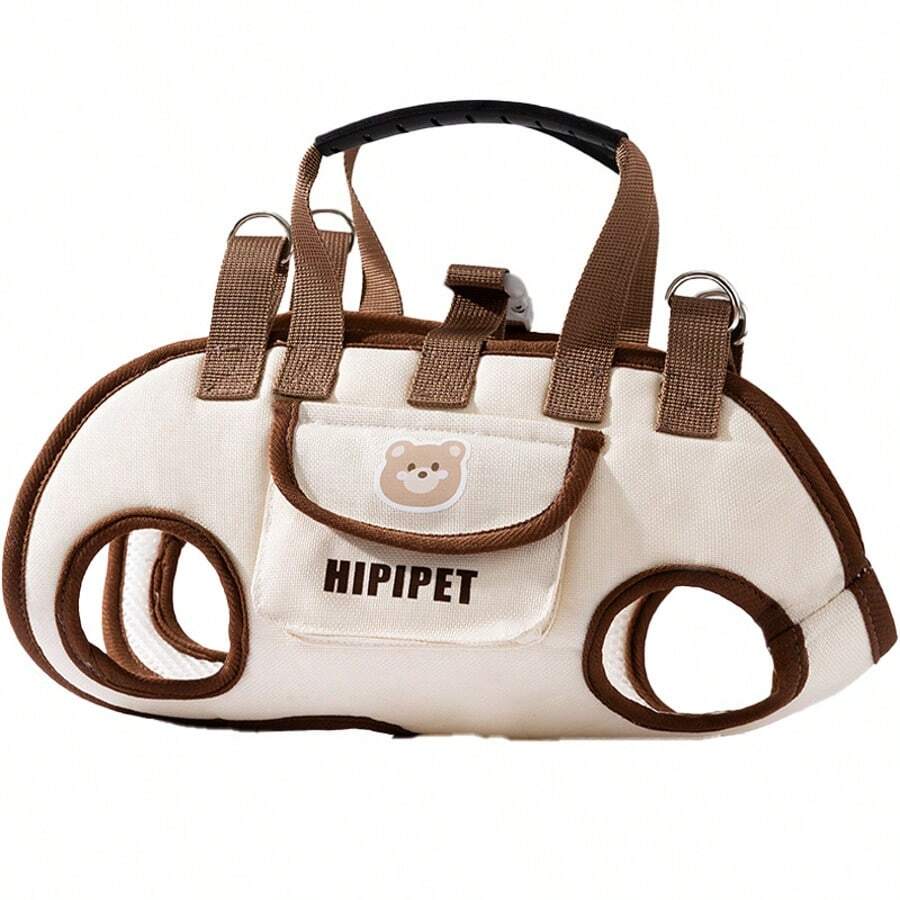 White portable pet backpack carrier with adjustable straps for dogs and cats