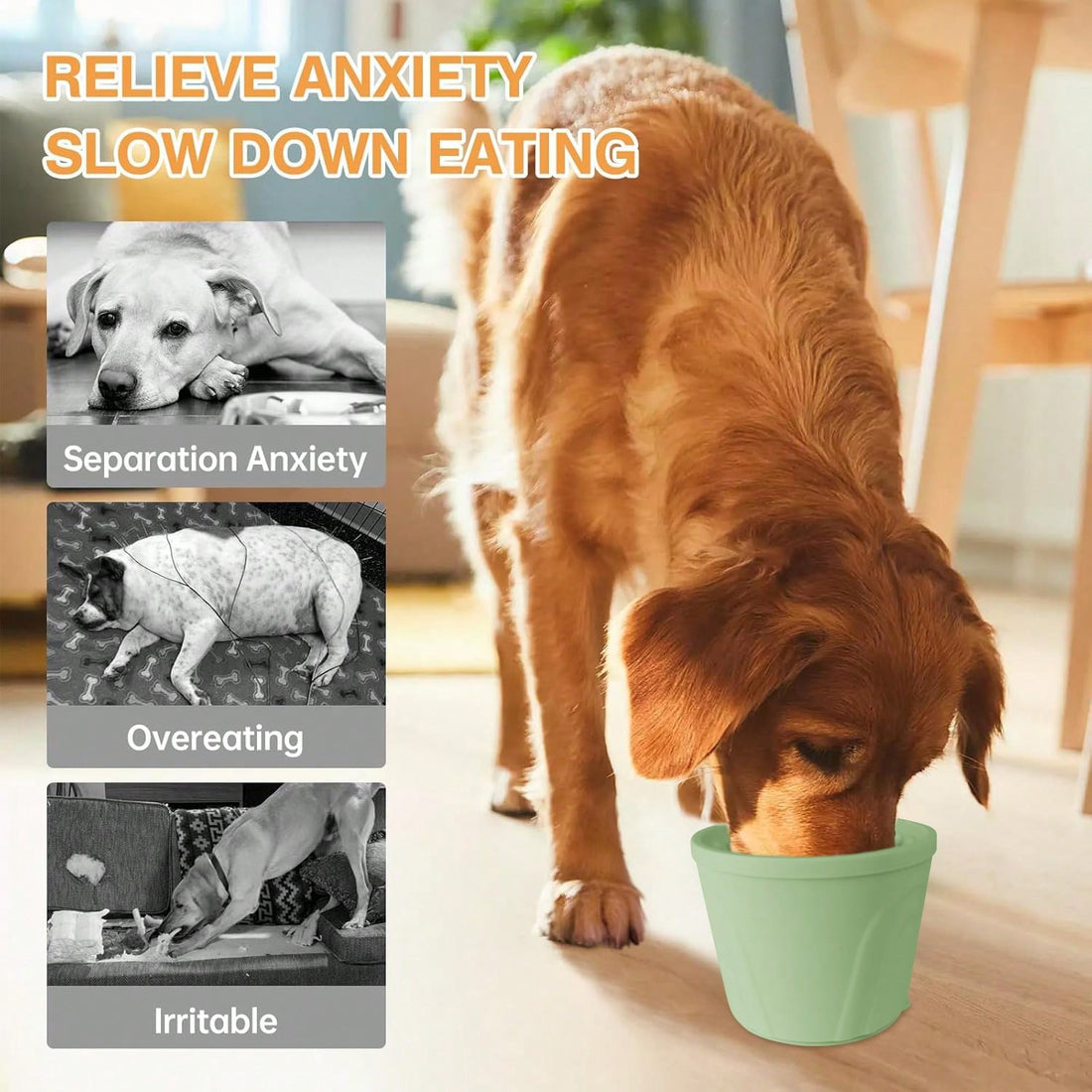 Slow Feeder Dog Bowls, Anxiety Relief Dog Lick Mat Dispenser, Non-Slip And Non-Choke Slow Feeder Dog Bowls, Suitable For Small, Medium And Large Dogs