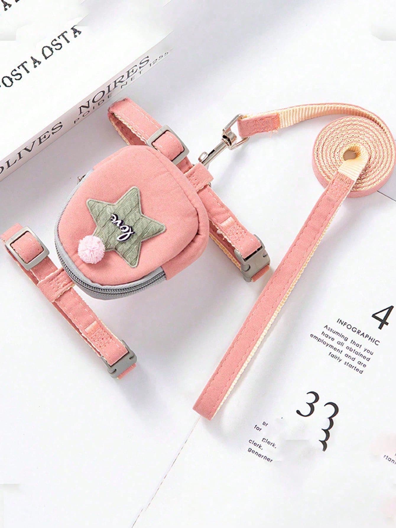Pet Chest Harness With Leash, Vest Style Design With A Small Backpack For Storing Snacks When Walking Outdoors