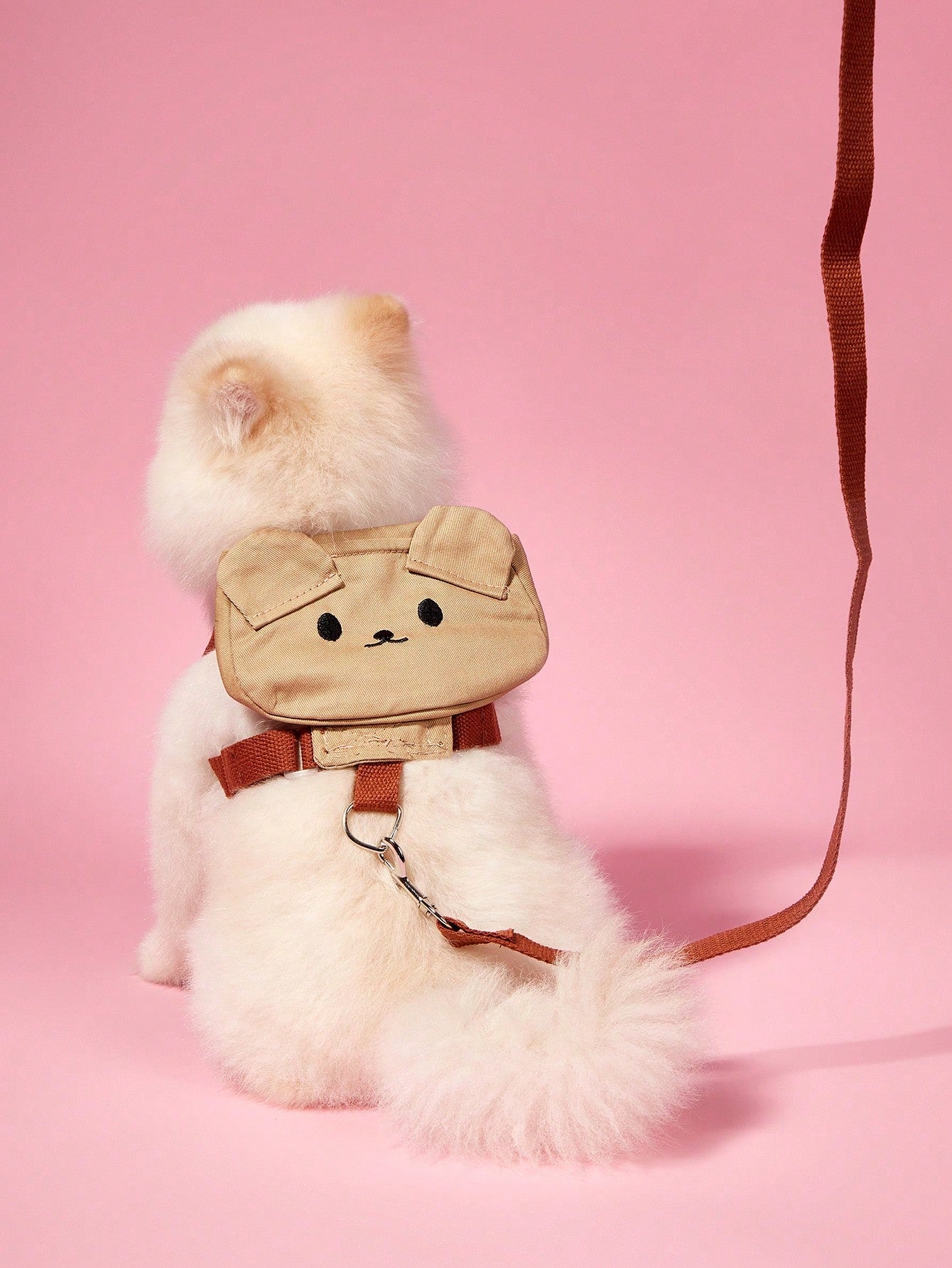 Multicolor cute pet clothes with detachable harness and leash set for cats, Teddy, Poodle, and other small pets, featuring animal and cartoon patterns.