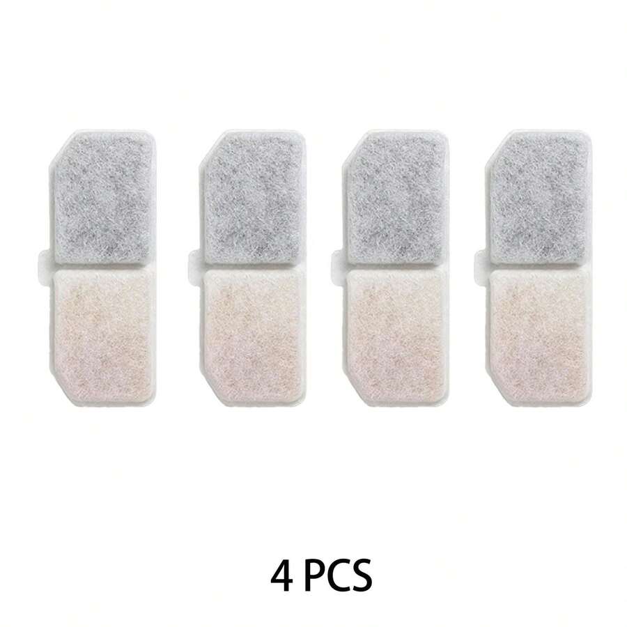 White replacement filter with triple filtration system for cat and dog water fountains