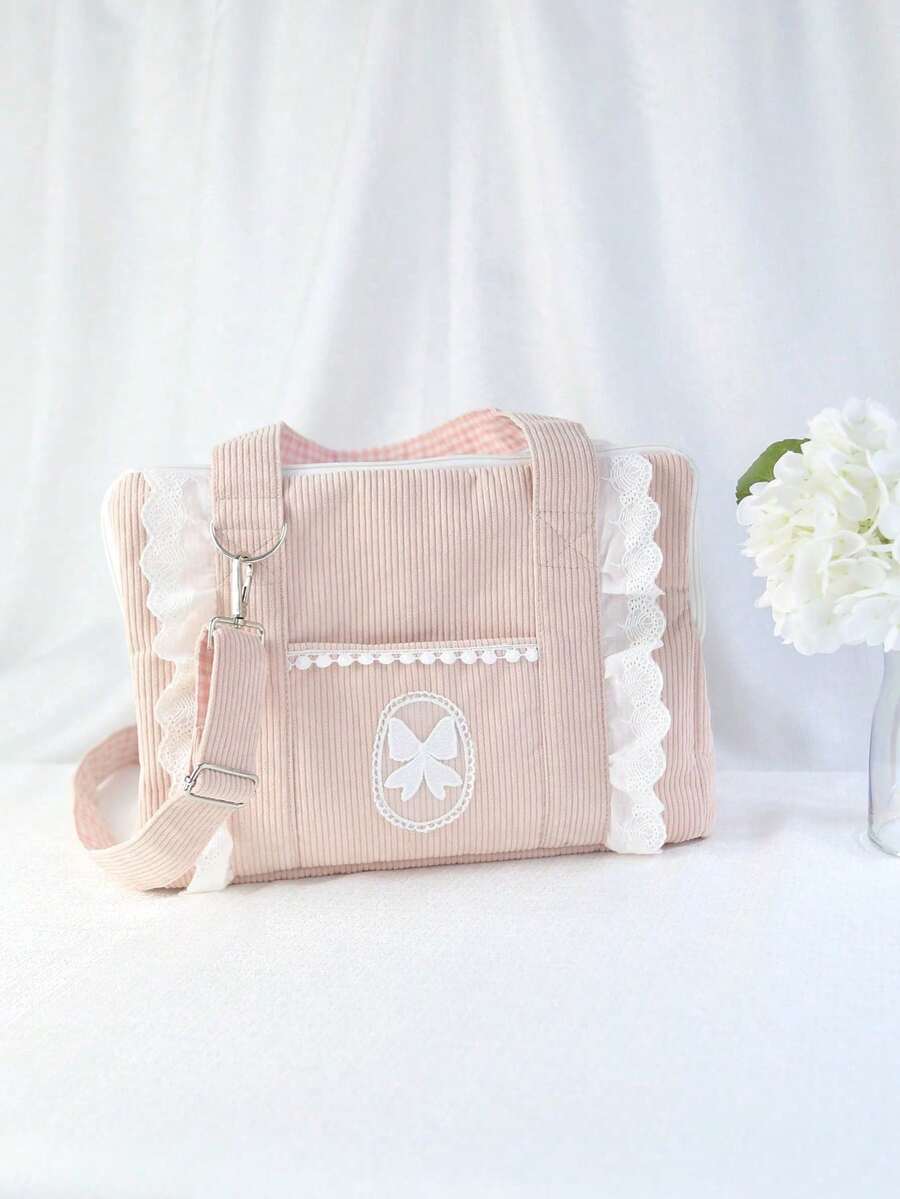 Pink polyester pet carrier bag for small dogs and cats on outdoor outings