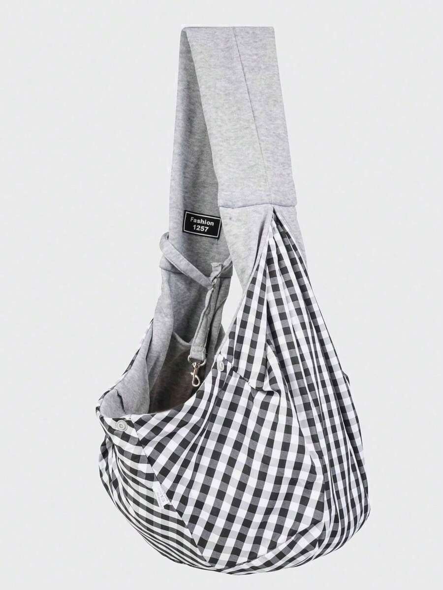 Black breathable polyester pet travel carrier bag with shoulder strap for cats and small dogs