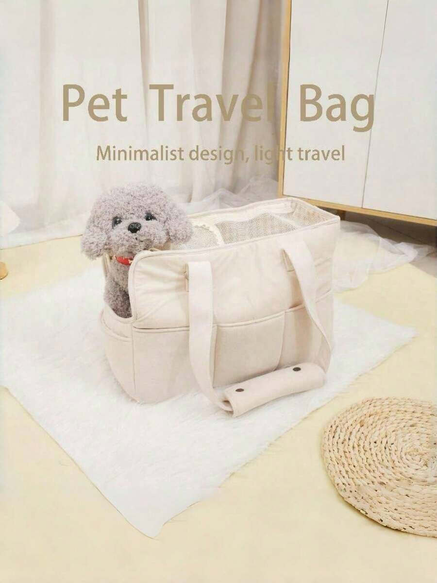 Multicolor Korean fashion breathable pet shoulder carry bag in 100% polyester for portable dog and cat travel.