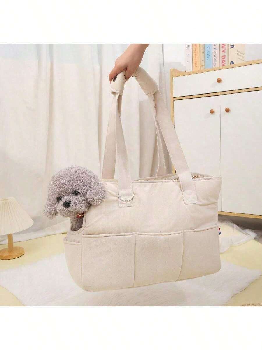 Multicolor Korean fashion breathable pet shoulder carry bag in 100% polyester for portable dog and cat travel.