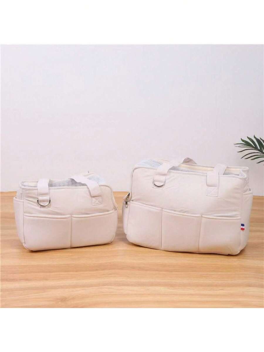 Multicolor Korean fashion breathable pet shoulder carry bag in 100% polyester for portable dog and cat travel.
