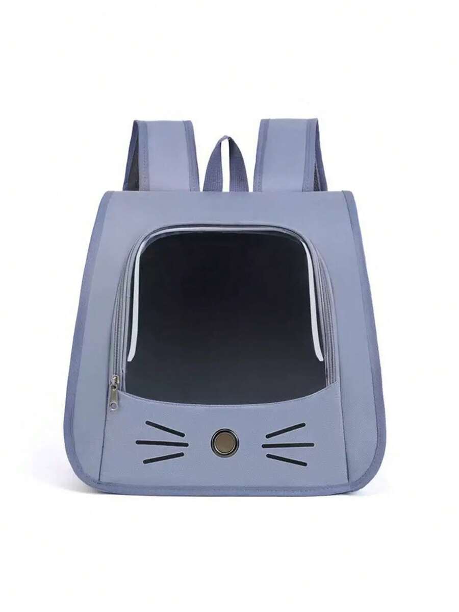 Multicolor transparent breathable pet backpack carrier made of Oxford polyester fabric with shoulder strap for small dogs and cats up to 13lbs.