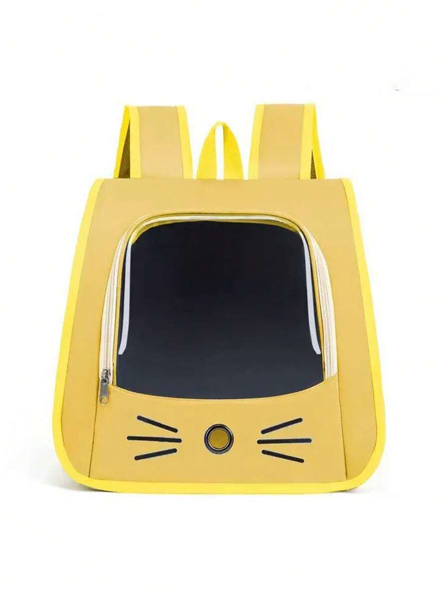 Multicolor transparent breathable pet backpack carrier made of Oxford polyester fabric with shoulder strap for small dogs and cats up to 13lbs.